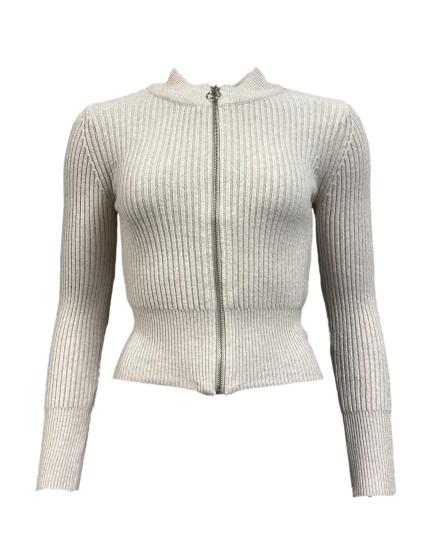 Maglione costine zip
