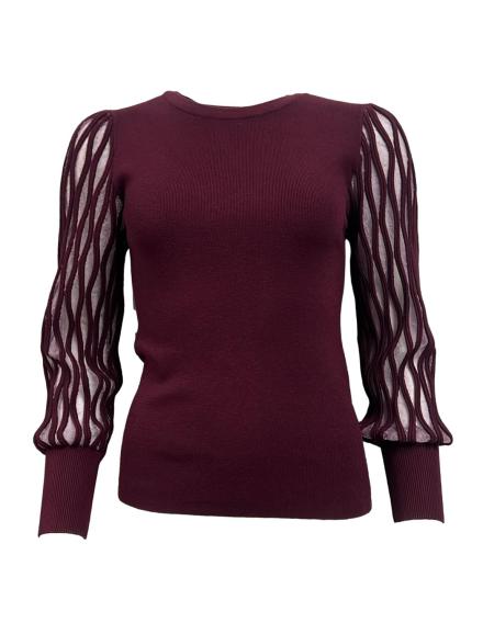 Maglione maniche trasparenza
