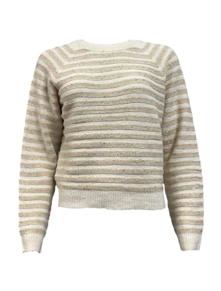 Maglione righe lurex