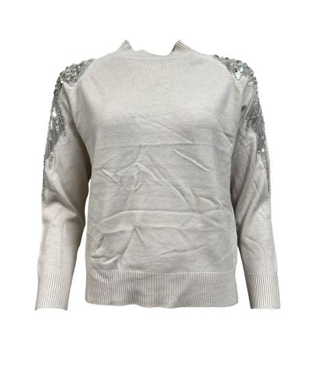 Maglione strass spalle