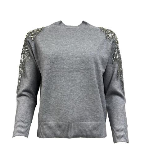 Maglione strass spalle