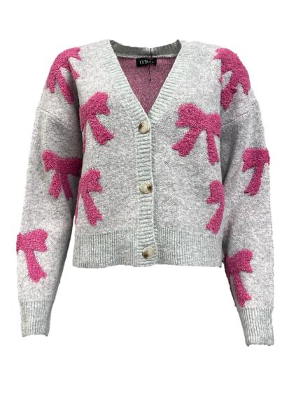Cardigan fiocchetti boucle