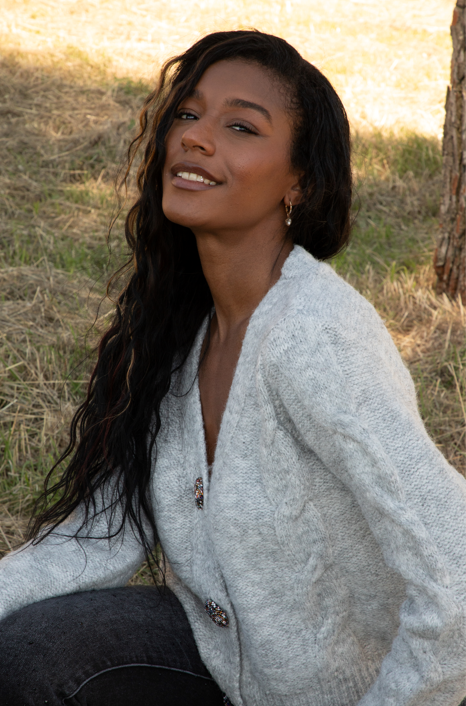 Cardigan 3 bottoni lurex