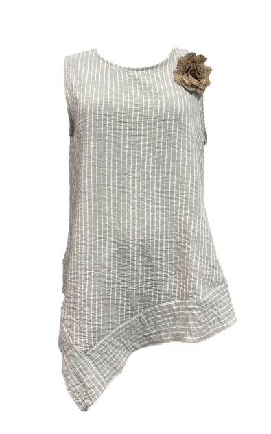 Top asimmetrico curvy spilla