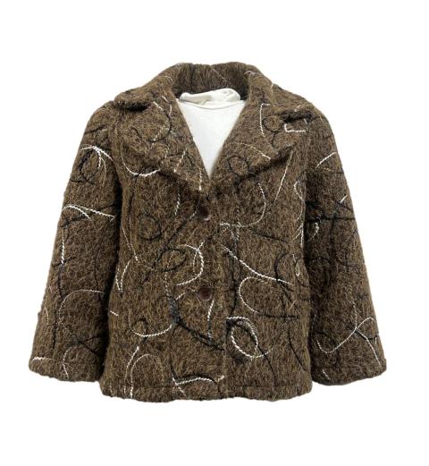 Giacca lana corta scarabocchio