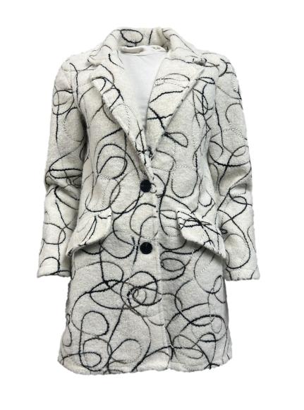 Giacca lana lunga scarabocchio