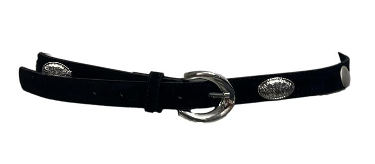 Cintura stretta placchetta camoscio