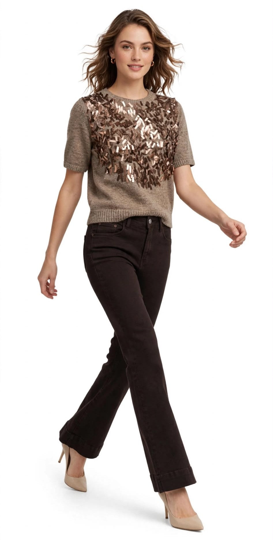 Maglia carre dv paillettes