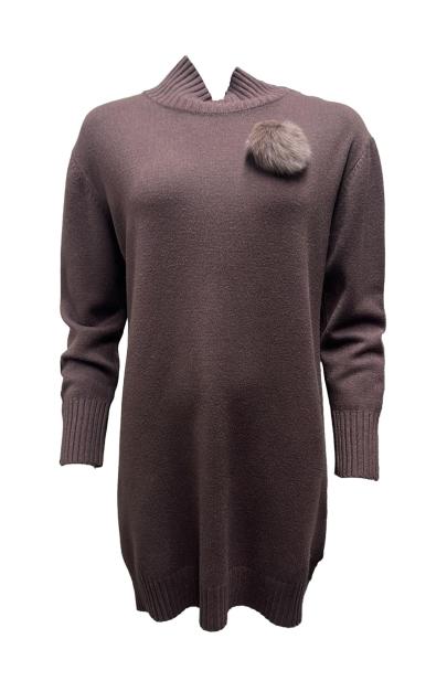 Abito lupetto spilla pon pon