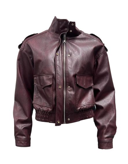 Giubbino ecopelle bomber