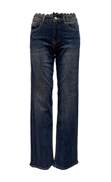Jeans strass e merletto