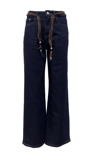Jeans palazzo cinturino merletto