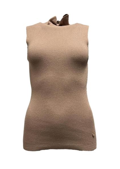 Top mezzo collo costine