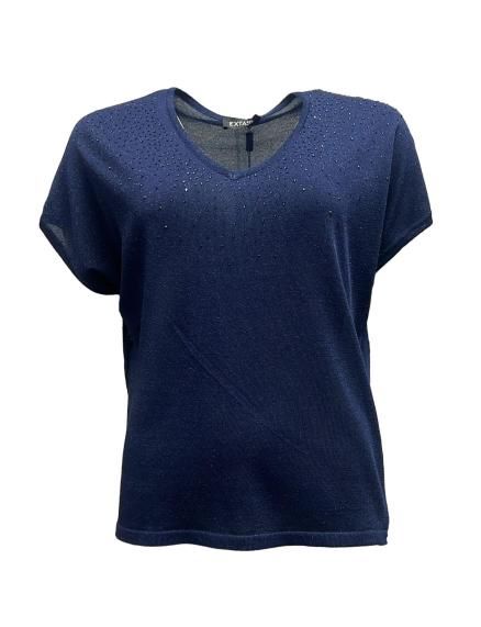 Maglia scollo strass dv