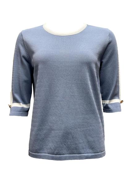 Maglia contorno bicolore bottone