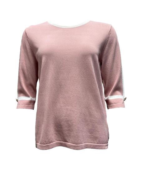 Maglia contorno bicolore bottone