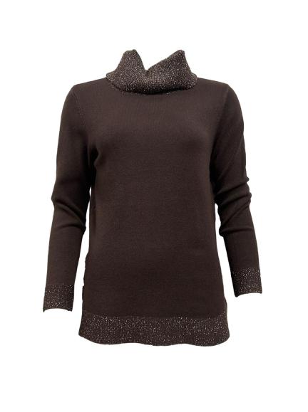 Maglione collo lurex