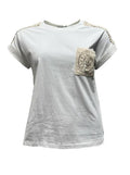 Maglia taschino spalle ricamo
