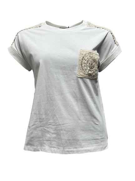Maglia taschino spalle ricamo