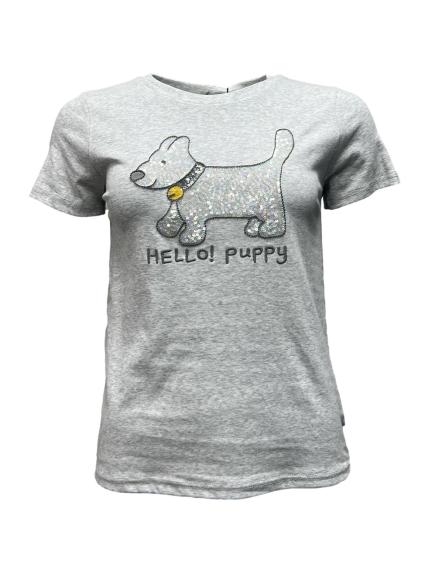 T-shirt cane paillettes