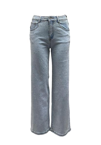 Jeans chiaro strass