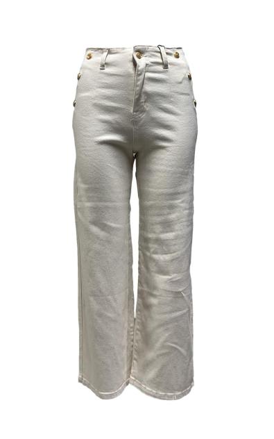 Jeans cotone bottoni oro
