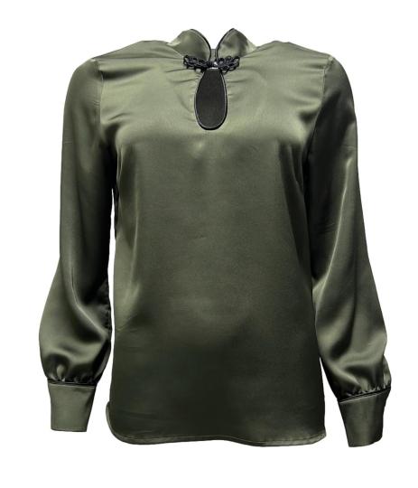Blusa raso scollo alamaro