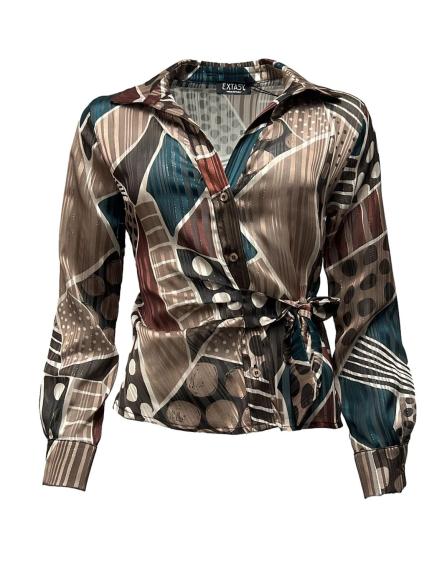 Camicia fiocco lato st. geometrica-pois