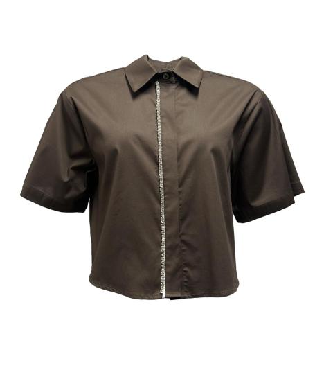 Camicia corta strass fintone