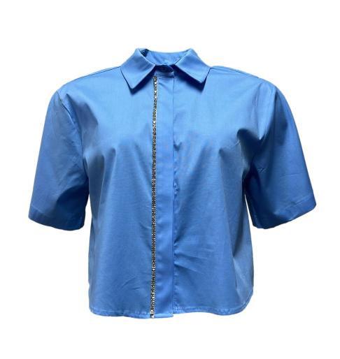 Camicia corta strass fintone