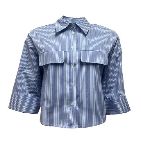 Camicia corta righe pattine