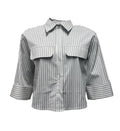 Camicia corta righe pattine