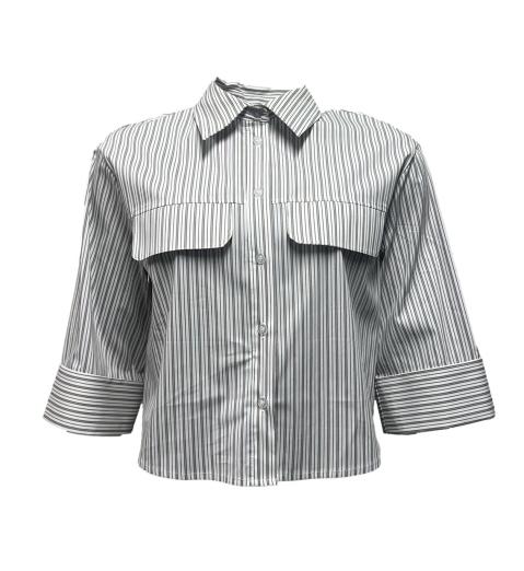 Camicia corta righe pattine