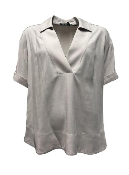 Casacca scollo V misto lino