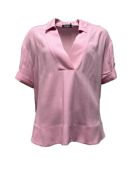 Casacca scollo V misto lino