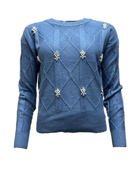 Maglia dis. rombo perle