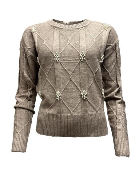 Maglia dis. rombo perle