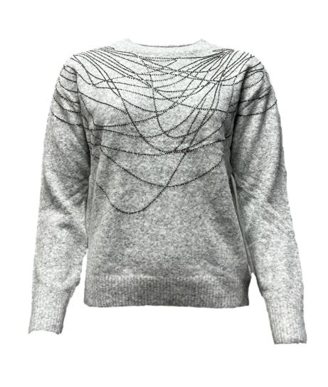 Maglione ricamo microsfere