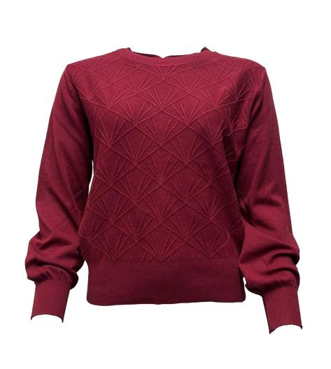 Maglia maniche sbuffo dis. rombi