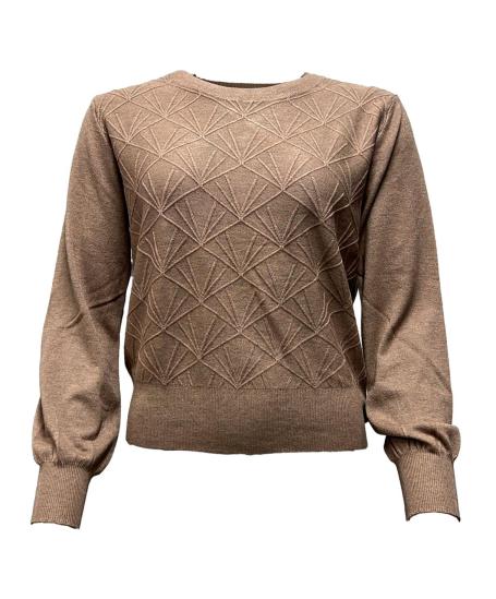 Maglia maniche sbuffo dis. rombi