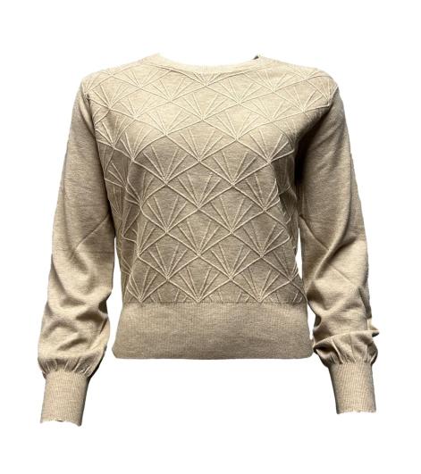 Maglia maniche sbuffo dis. rombi
