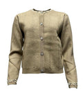Cardigan perle strass collo e polsi