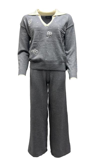 Completo maglione colletto dis. pantapalazzo