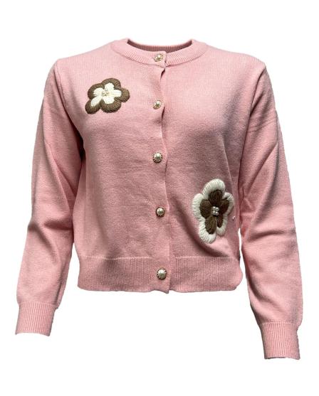 Cardigan fiori e perle