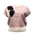 Maglia gilet ricamo foglie spalla