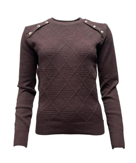 Maglia dis. rombi bottoni spalle