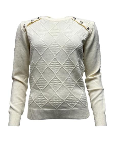 Maglia dis. rombi bottoni spalle