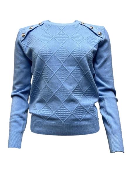Maglia dis. rombi bottoni spalle