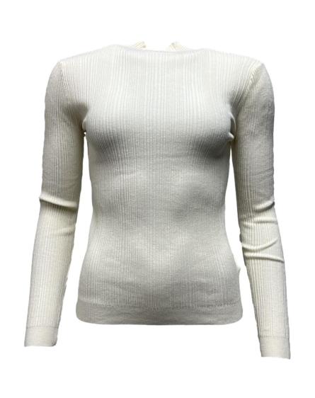 Maglia costine mezzo collo