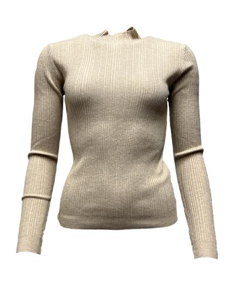 Maglia costine mezzo collo